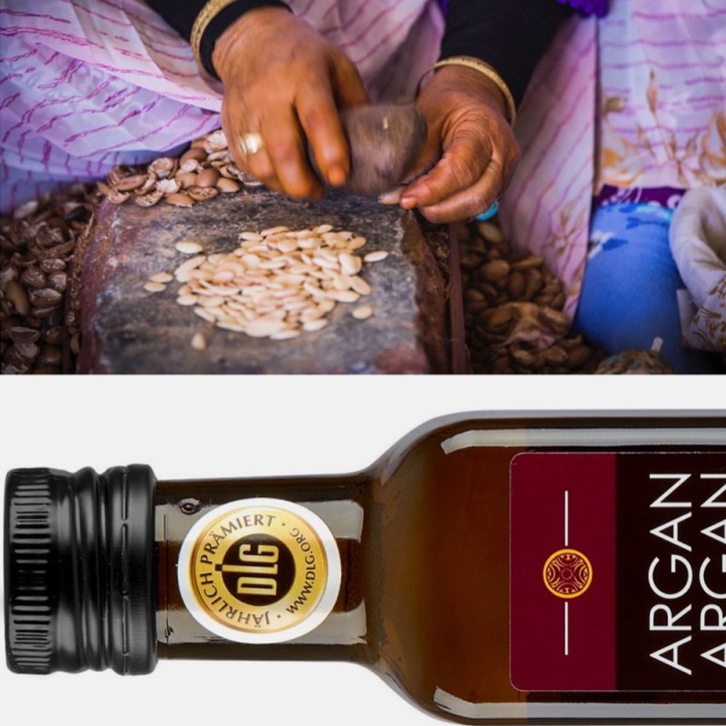 Arganoelausmarokko5 Entdecken Sie unser hochwertiges Bio-Arganöl, das aus den Nüssen des Arganbaums in Marokko gewonnen wird. Reich an essentiellen Fettsäuren und Antioxidantien, ist dieses natürliche Öl ideal für die Haut- und Haarpflege. Es spendet Feuchtigkeit, fördert die Elastizität der Haut und verleiht dem Haar einen strahlenden Glanz. Nutzen Sie Bio-Arganöl auch in der Küche für ein gesundes Geschmackserlebnis. Perfekt für Salate und Dressings! Genießen Sie die vielseitigen Vorteile unseres Bio-Arganöls und unterstützen Sie nachhaltige Anbaumethoden.